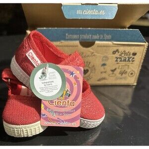 Cienta Mary Jane Red Metallic Baby Girl Shoes Size EU/Spain 20 Size US 4.5 or 5